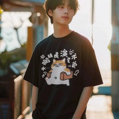 Breathable Cotton Dog Print Short Sleeve