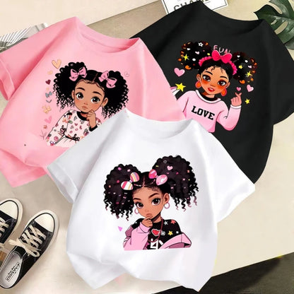 Girls' Short Sleeves Printed T-Shirts