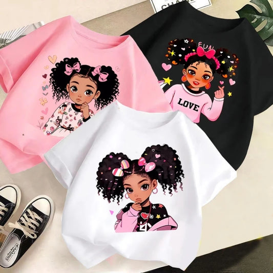 Girls' Short Sleeves Printed T-Shirts