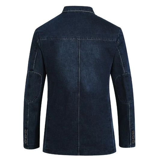 Men’s Denim Blazer Vintage Cotton Jacket