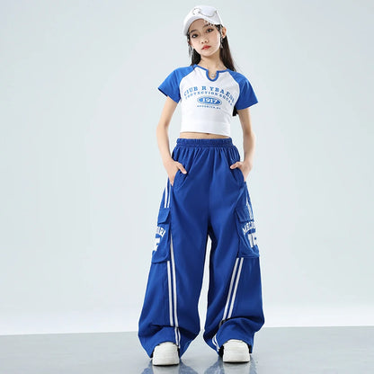 Teens Streetwear Tops Cargo Pants Set