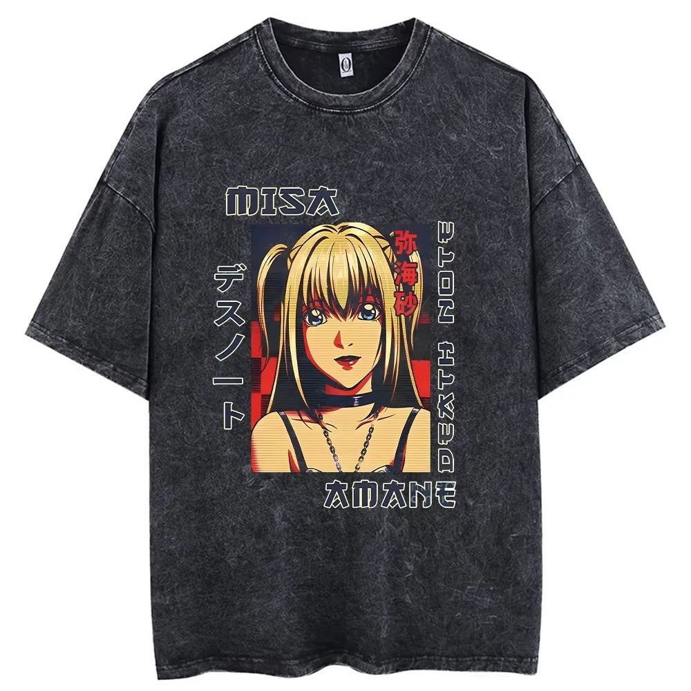 Vintage Washed Hip Hop Anime Tee