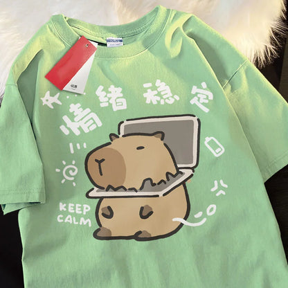 Casual Oversized Capybara Graphic T-Shirt