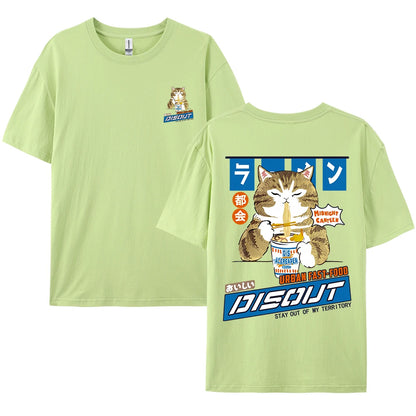 Casual Harajuku Style Cat Print Shirt