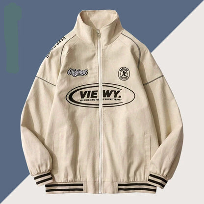Streetwear Bomber Jacket Japanese College Style