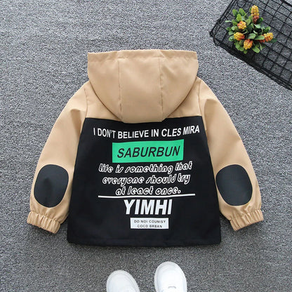 Children's Hooded Jacket Letter Outerwear