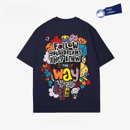 American Cartoon Graffiti Print T-Shirt Unisex