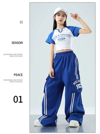 Teens Streetwear Tops Cargo Pants Set