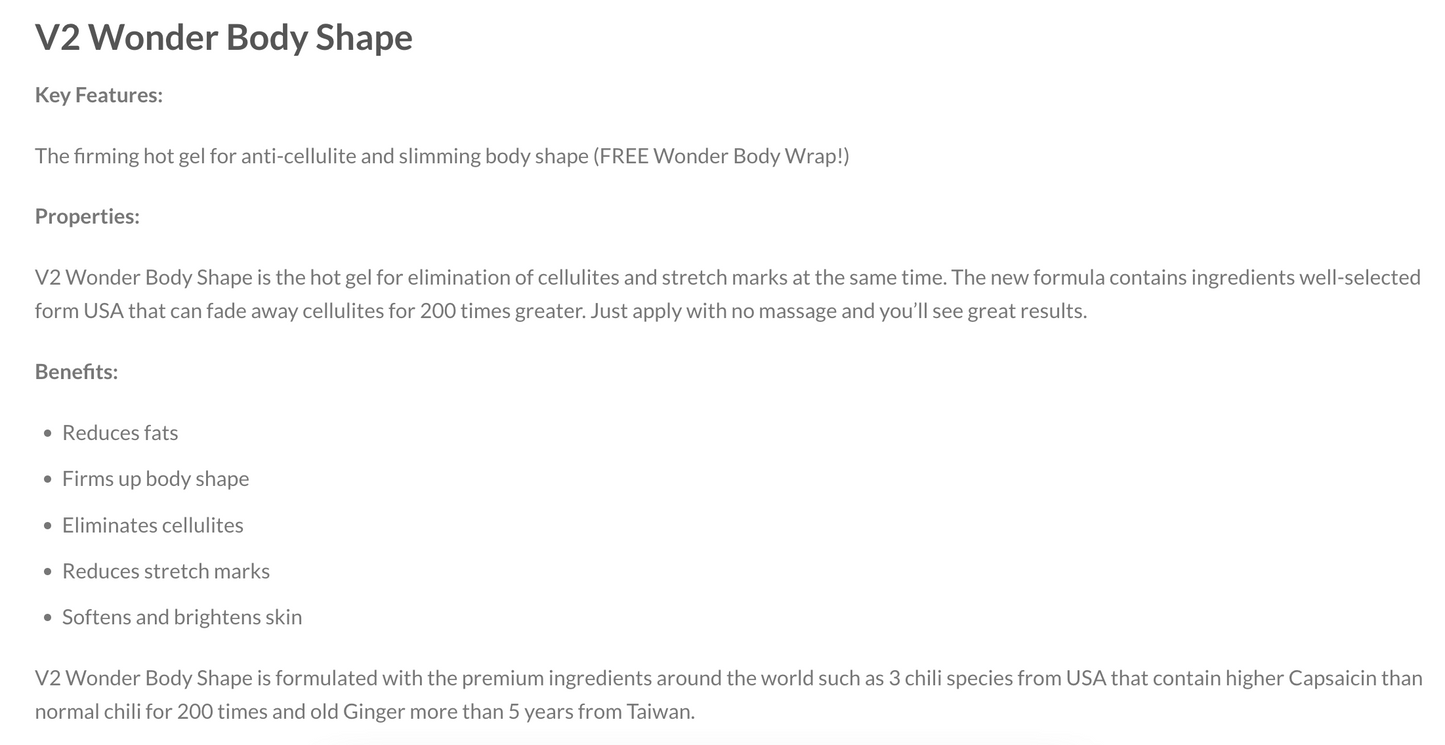V2 Revolution Stretch Mark & Cellulite Solution