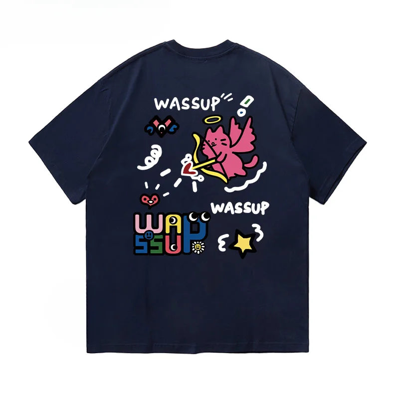 Harajuku Style Watercolor Print Summer Tee