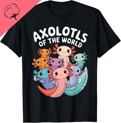 The World Kawaii Types of Axolotl Fish Amphibian T-Shirt