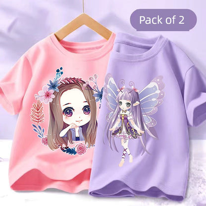 Girl Short Sleeve T-Shirts Pure Cotton