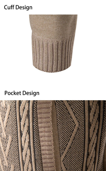 Men’s Warm Cashmere Knitted Sweater Coat
