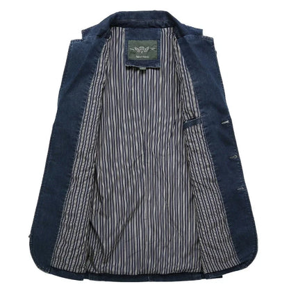 Men’s Denim Blazer Vintage Cotton Jacket
