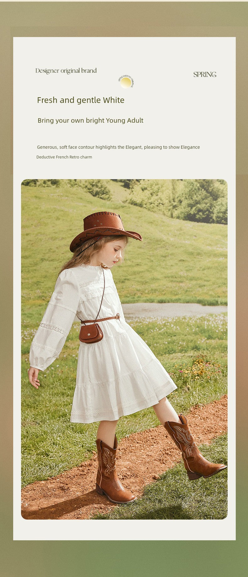 Girl Lace Western Style Spring & Fall Dress