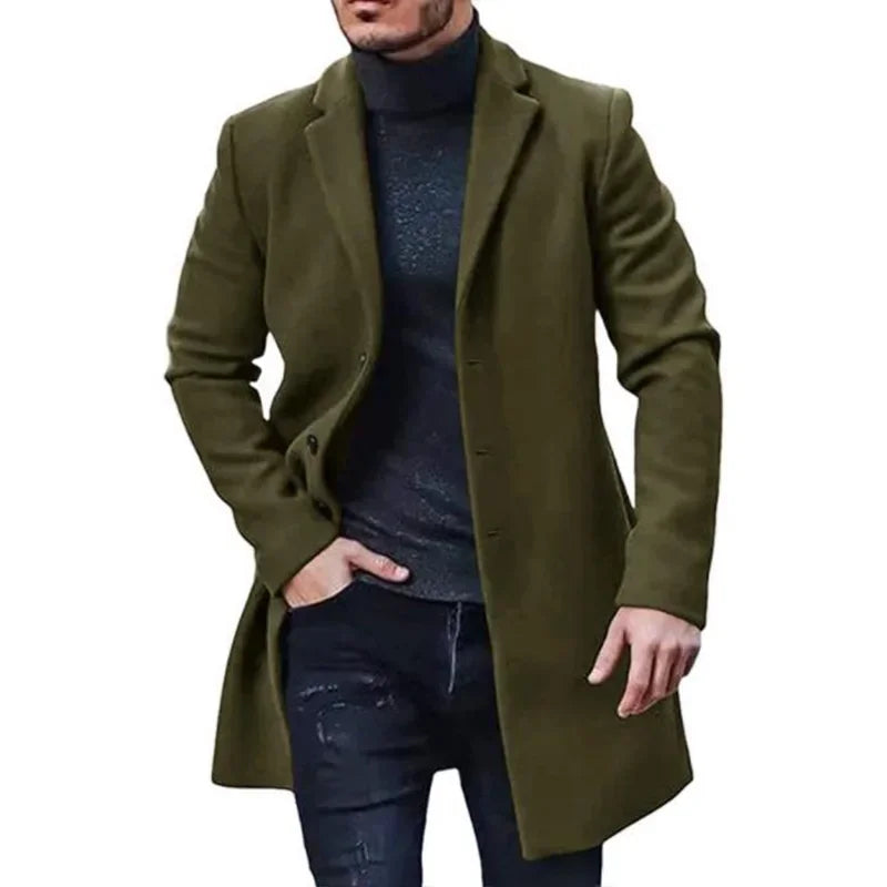 Men’s Woolen Trench Coat Winter Jacket