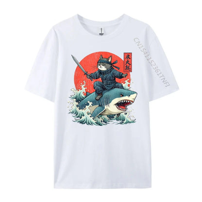 Ukiyo-E Shinobi Cat Anime T-Shirt