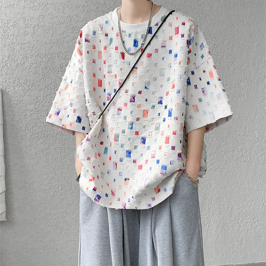 Fashion Oversized Plaid Streetwear Loose Hollow