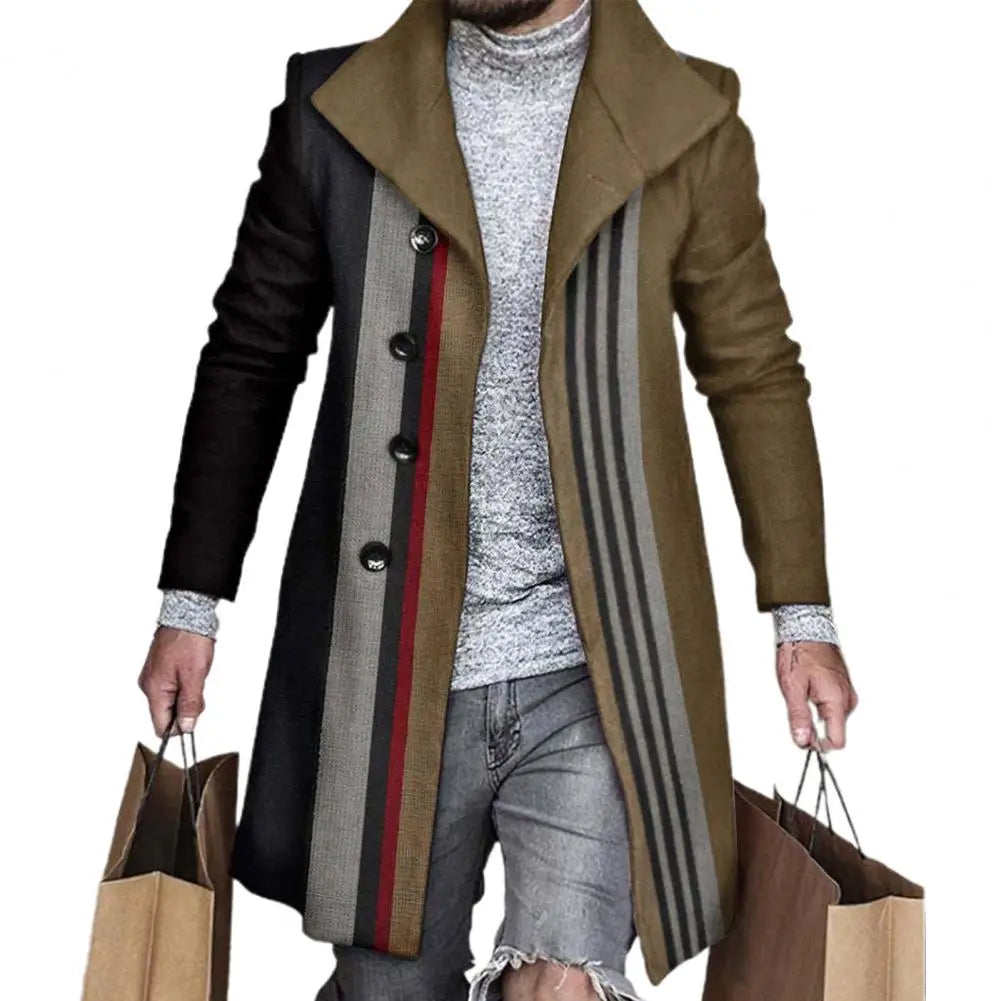 Fashion Long Sleeve Woolen Check Jacket