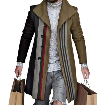 Fashion Long Sleeve Woolen Check Jacket