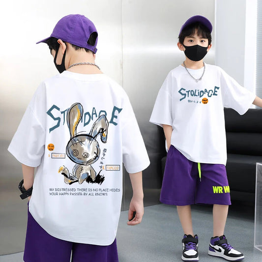 Boys Streetwear fashion Print Cartoon