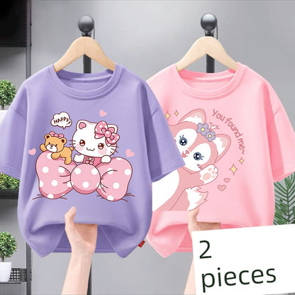 Girl Short Sleeve Leisure 2 Pieces