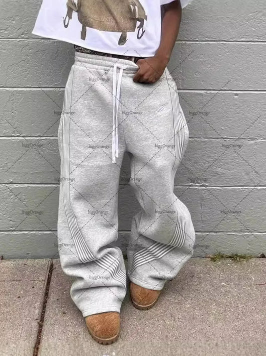 Embroidered Grey Camo Jogger Sweatpants Unisex