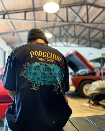 Porkchop Oversized Unisex Harajuku Skate Tee