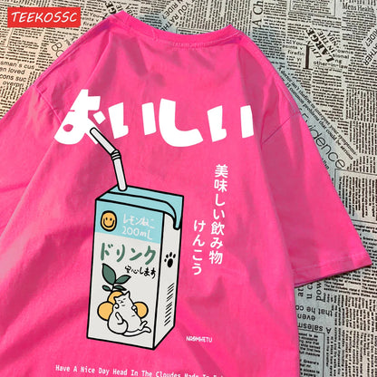 Japanese Oversized Women Men Loose Casual Tee