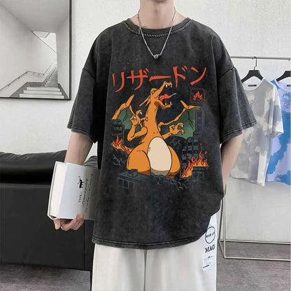 Y2K Style Pokemon Gengar Oversized Shirt
