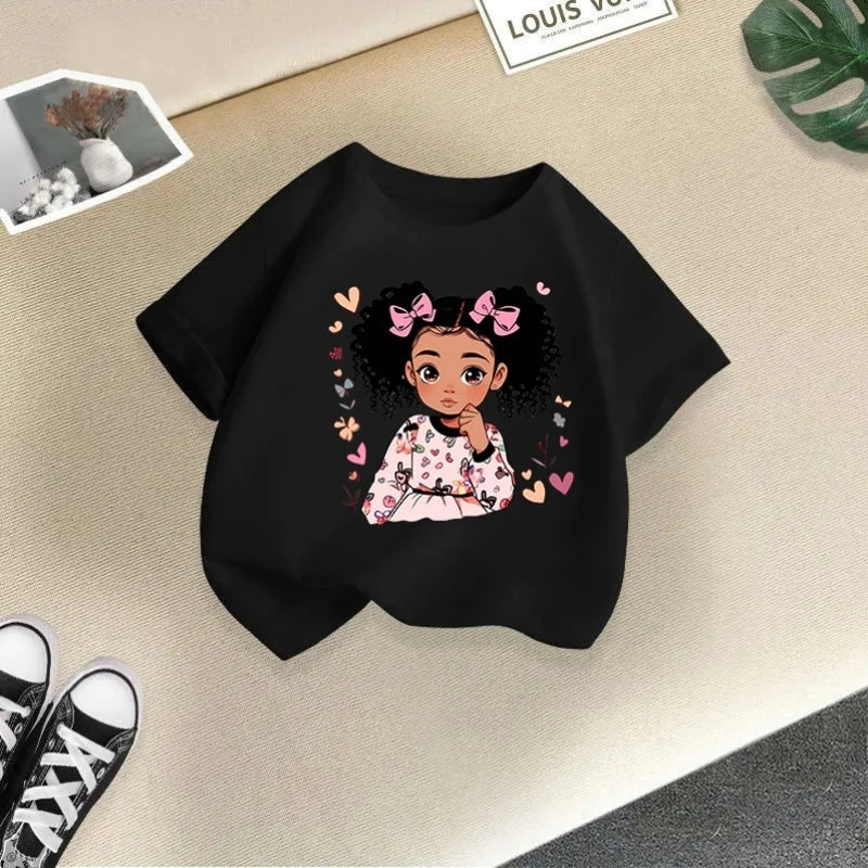 Girls' Short Sleeves Printed T-Shirts