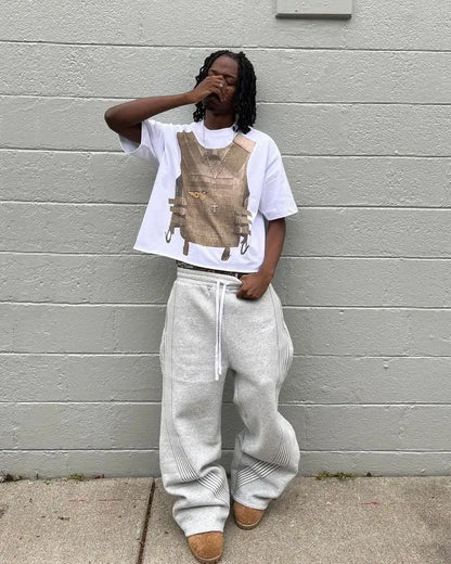 Embroidered Grey Camo Jogger Sweatpants Unisex