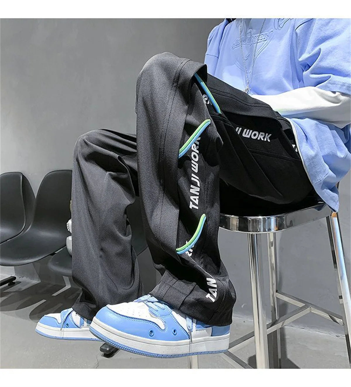 Trendy Oversized Thin Elastic Street Pants