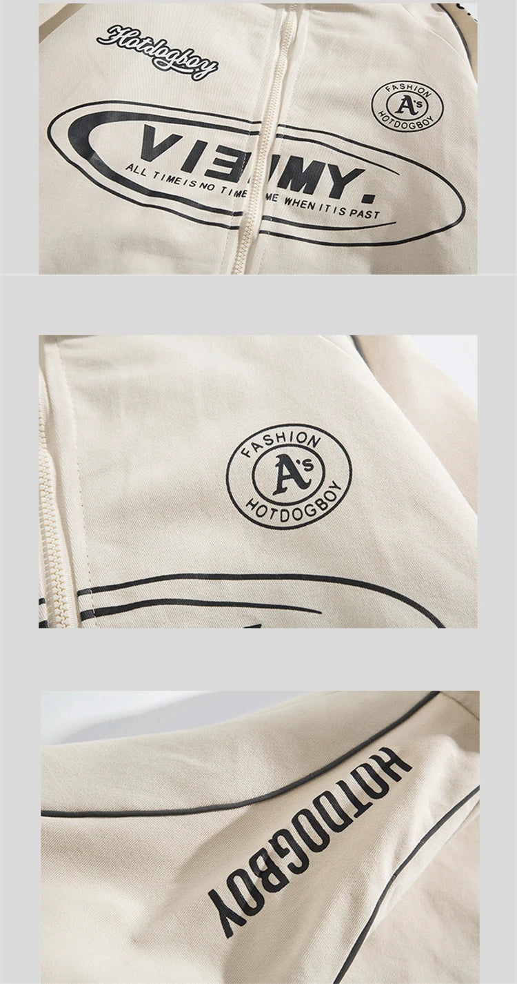 Streetwear Bomber Jacket Japanese College Style