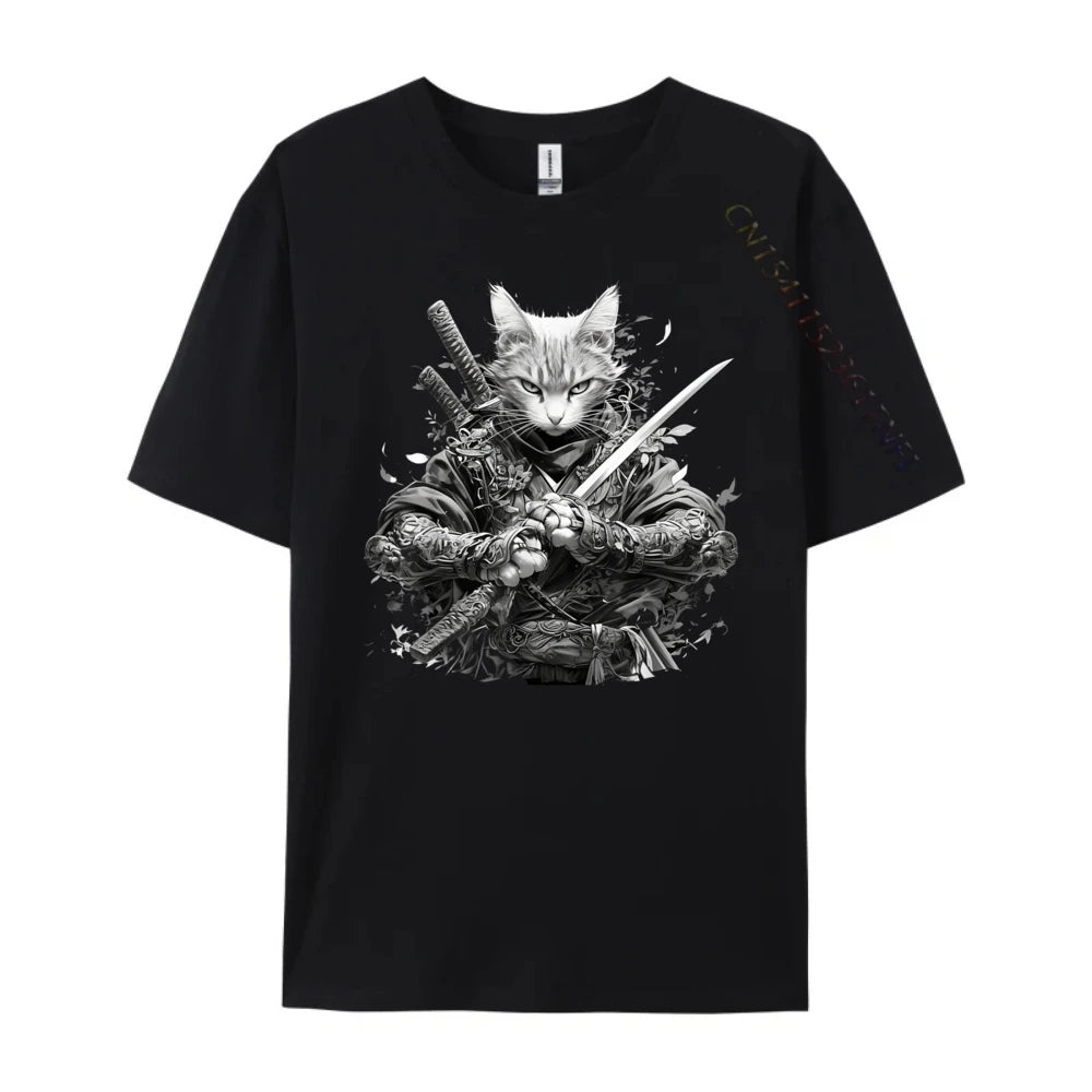 Japanese Shinobi Ukiyo-E Cat Anime T-shirt