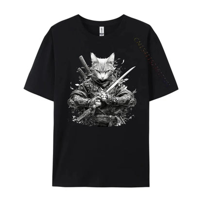 Japanese Shinobi Ukiyo-E Cat Anime T-shirt