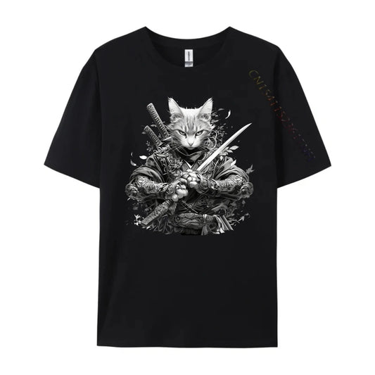 Japanese Shinobi Ukiyo-E Cat Anime T-shirt