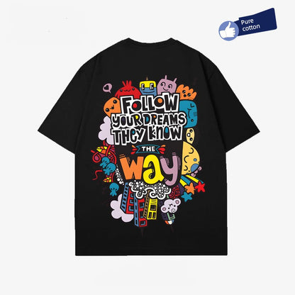 American Cartoon Graffiti Print T-Shirt Unisex