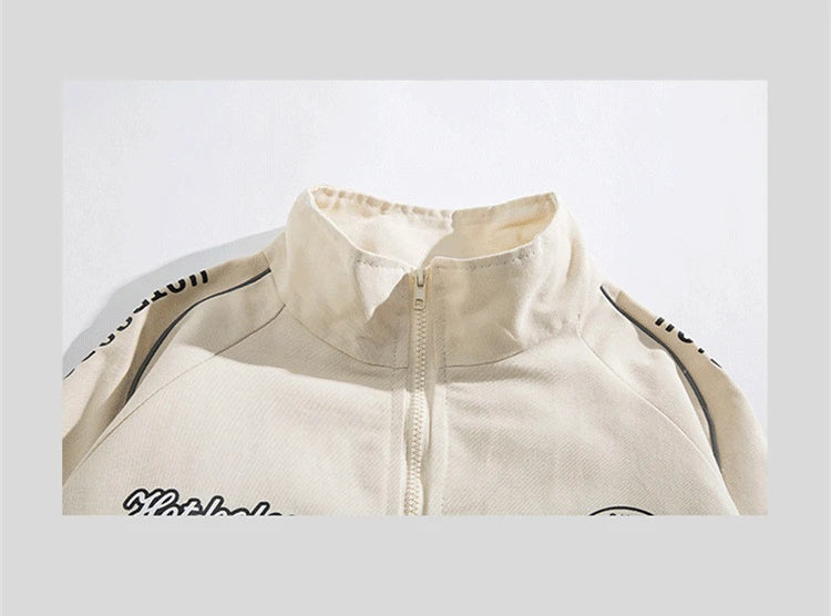 Streetwear Bomber Jacket Japanese College Style