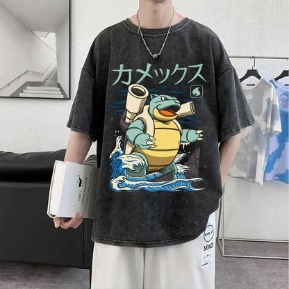 Y2K Style Pokemon Gengar Oversized Shirt