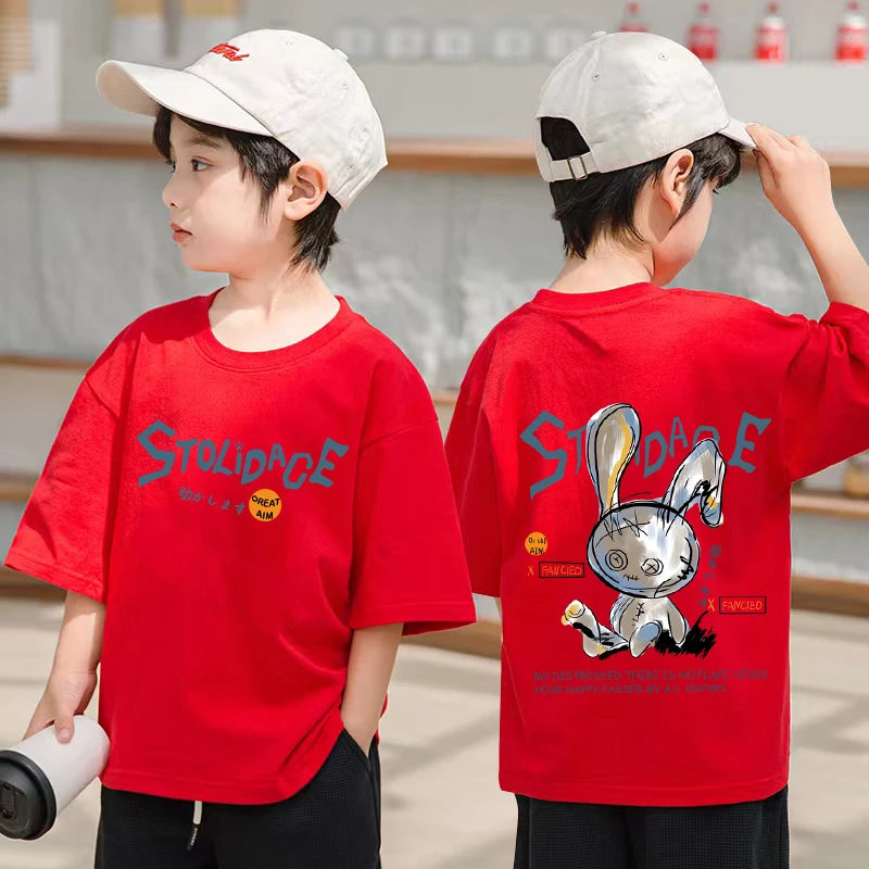 Boys Streetwear fashion Print Cartoon