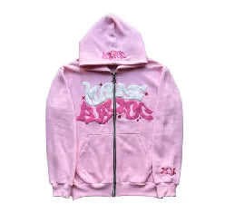 American Retro Star and Letter Printed Zipper Hoodies