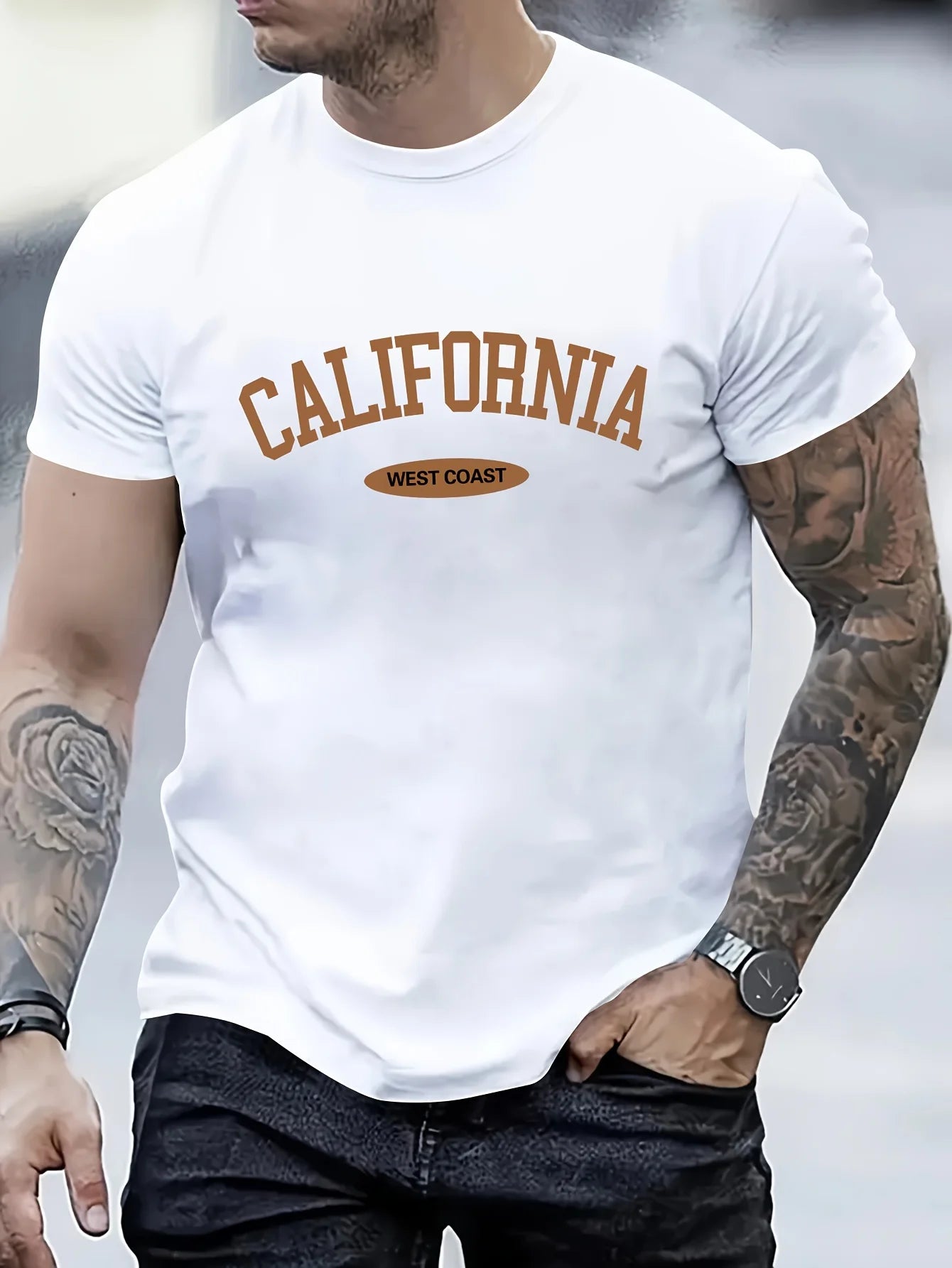 Fashionable CALIFORNIA Letter Printed T-Shirts