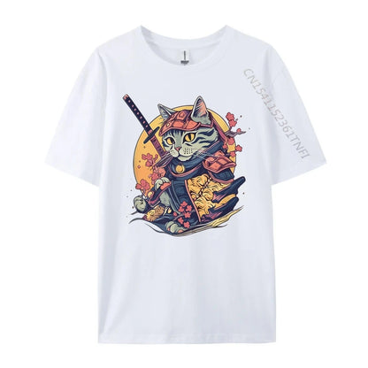 Japanese Shinobi Ukiyo-E Cat Anime T-shirt