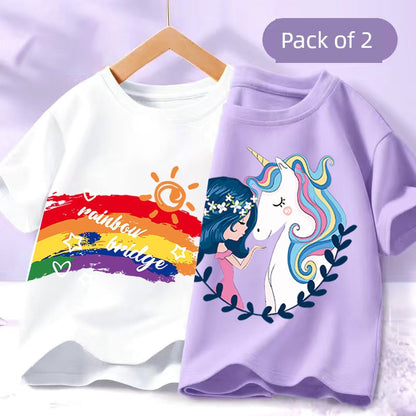 Girl Short Sleeve T-Shirts Pure Cotton