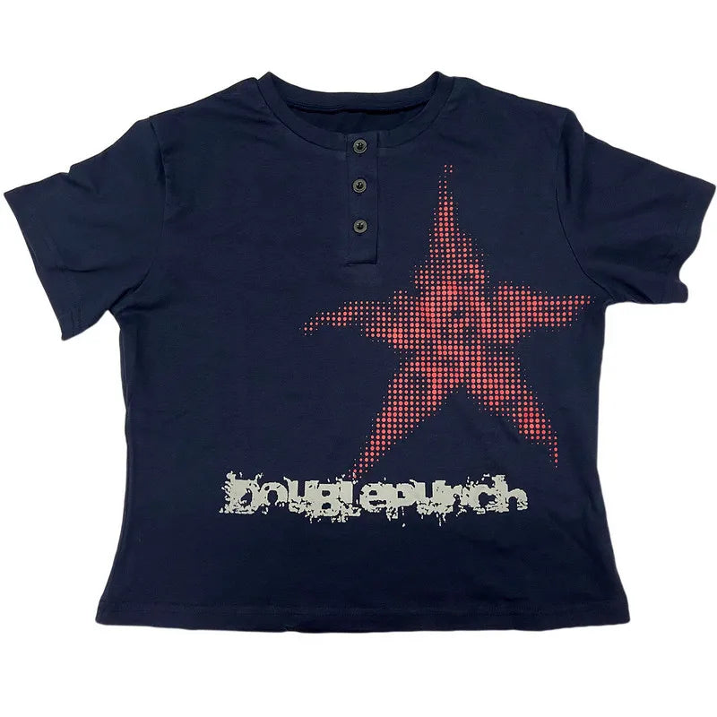 Crop Tops Vintage Aesthetic Short Sleeve