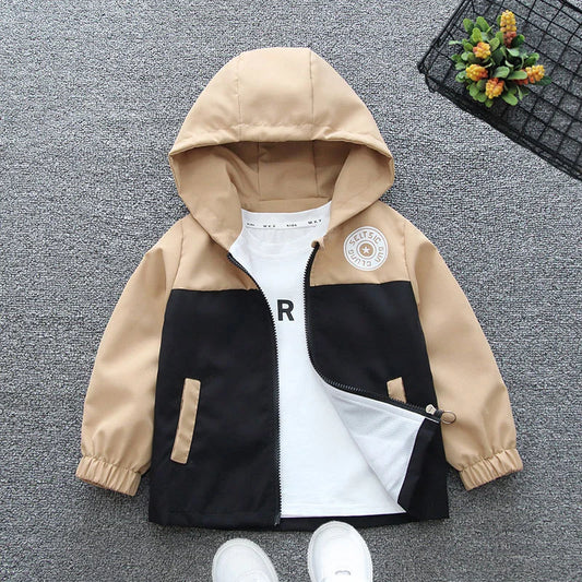 Children's Hooded Jacket Letter Outerwear