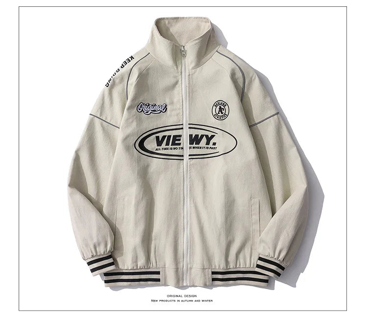 Streetwear Bomber Jacket Japanese College Style