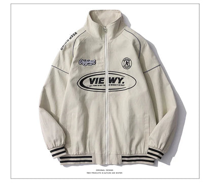 Streetwear Bomber Jacket Japanese College Style