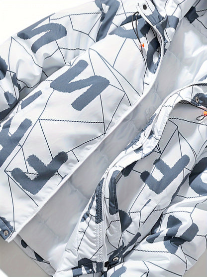 Fashion Hooded Cotton Coat Letter Print